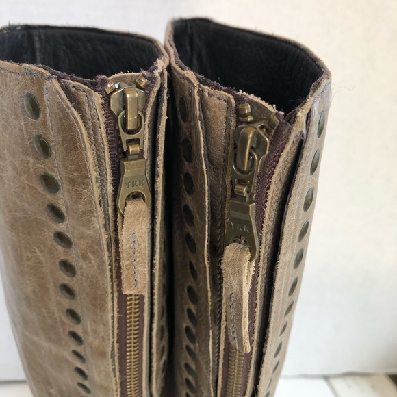 Steven Steve Madden Rannt taupe distressed tall studded boots - Picture 11 of 16